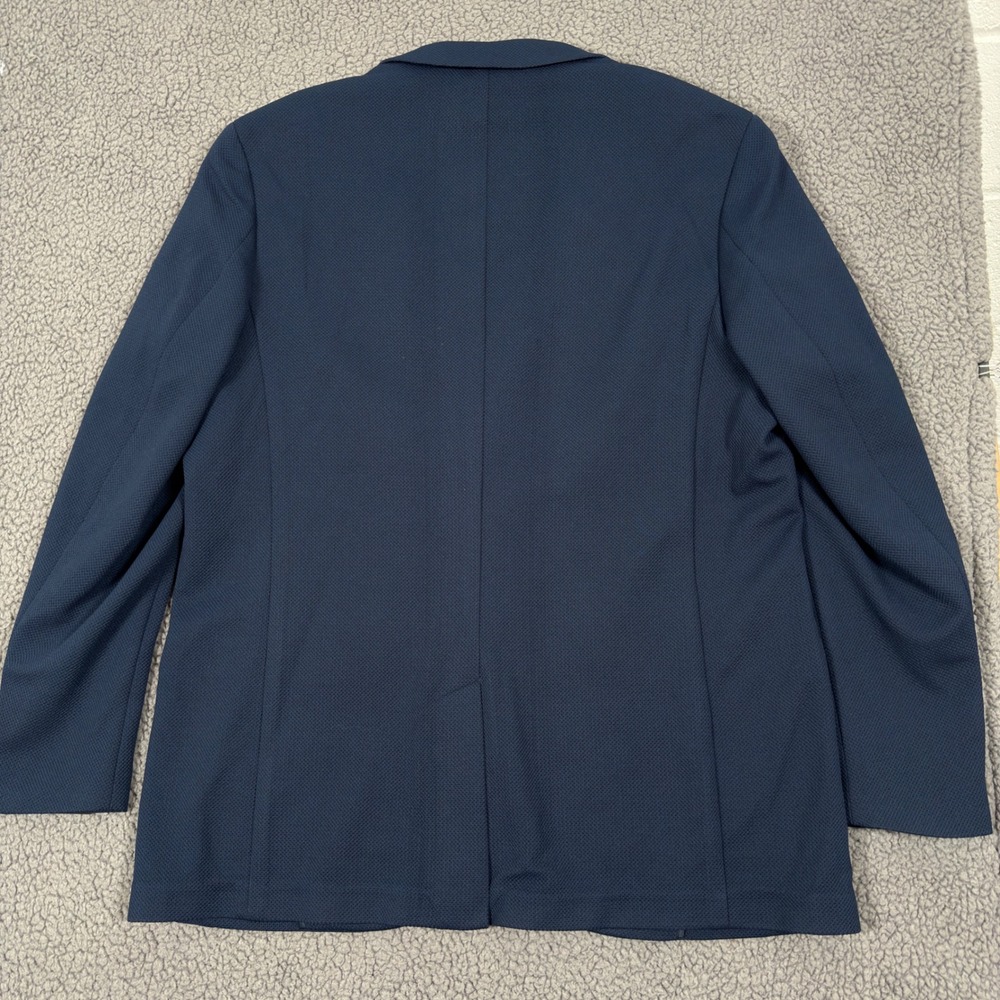 American Tall Blazer Mens 2XLT Everyday Performance Navy Blue Knit Lightweight - Picture 4 of 12